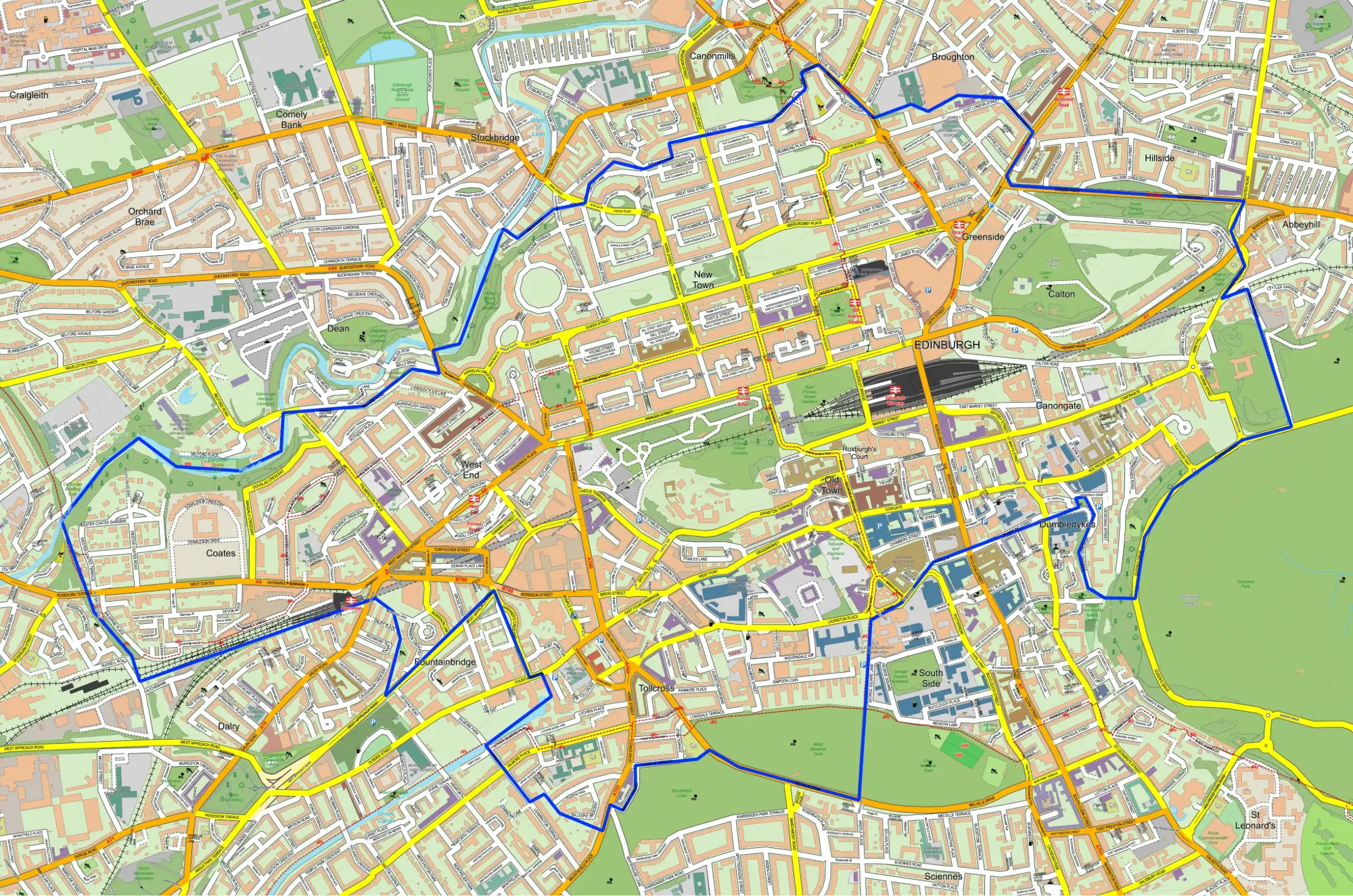 Sample ward map for City of Edinburgh Council