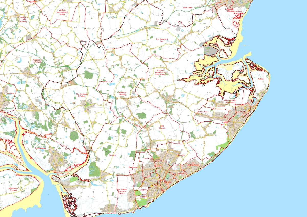 Constituency map showing local ward boundaries