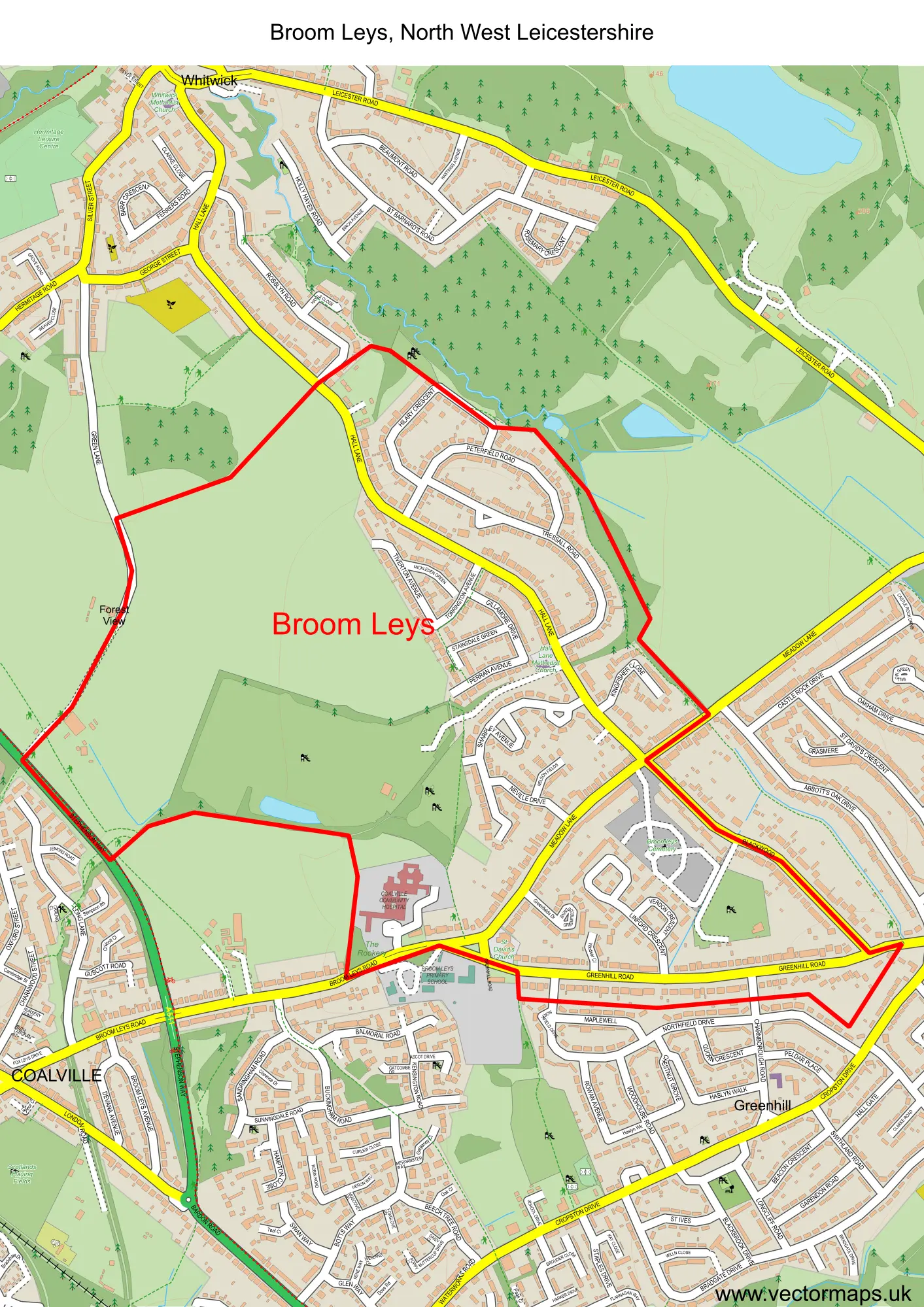 Broom Leys ward map sample Broom Leys ward map sample
