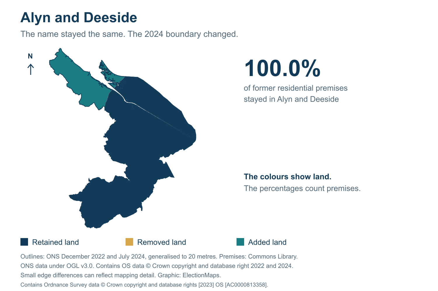 Alyn and Deeside: 2019 and 2024 constituency boundary comparison with Alyn and Deeside