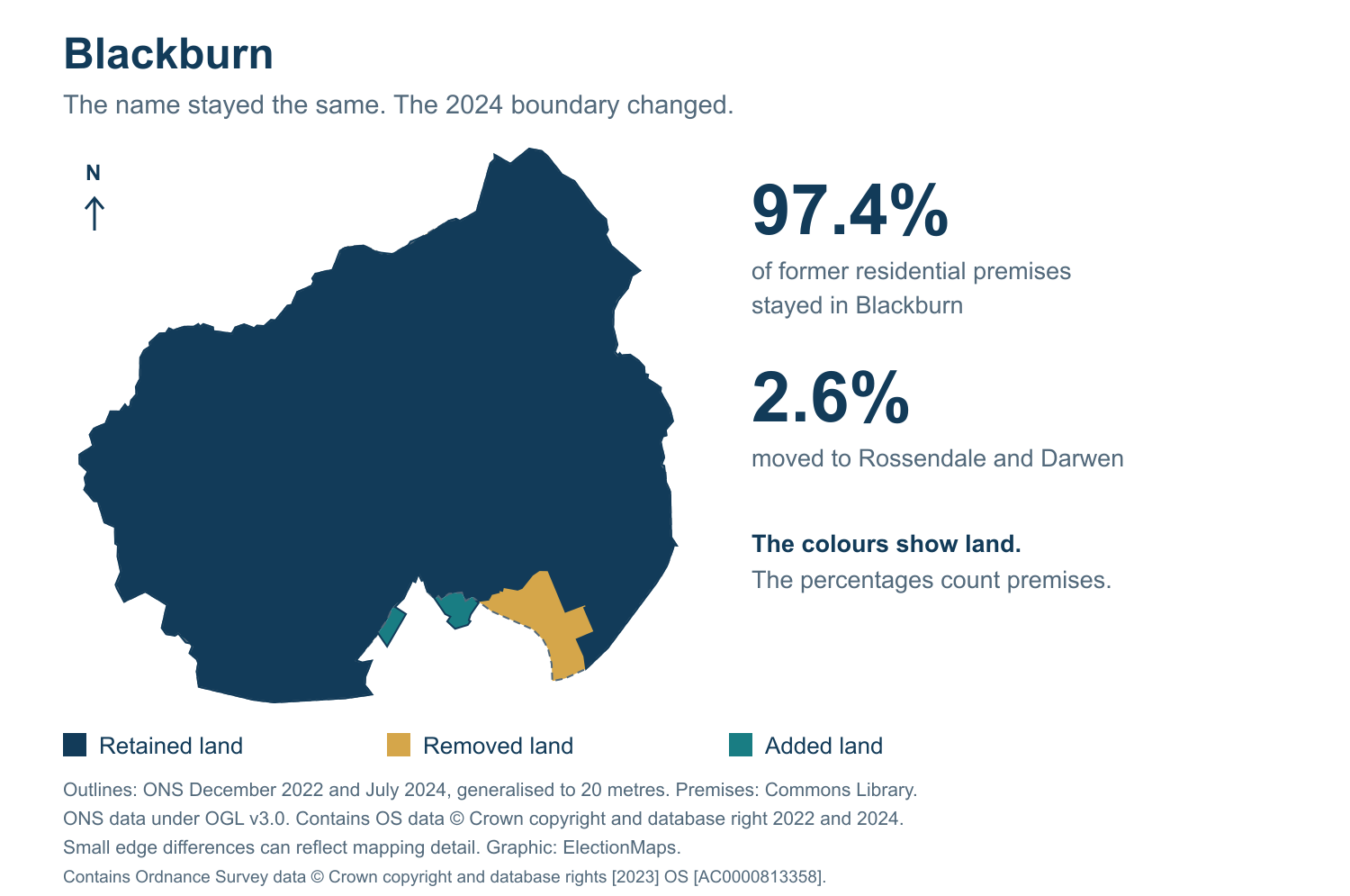 Blackburn: 2019 and 2024 constituency boundary comparison with Blackburn