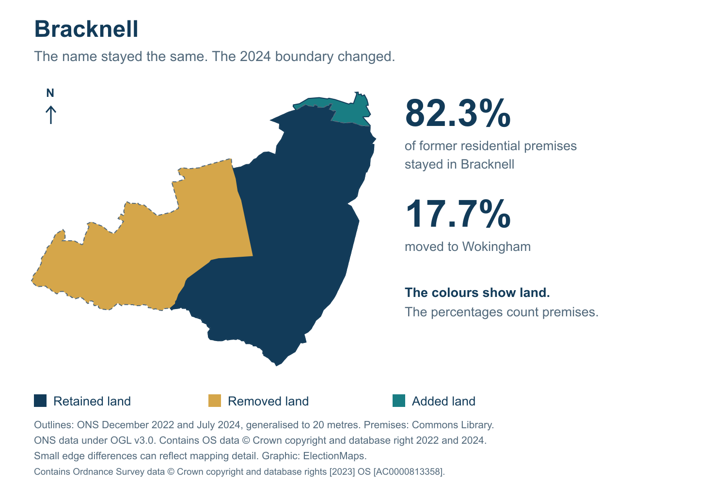 Bracknell: 2019 and 2024 constituency boundary comparison with Bracknell