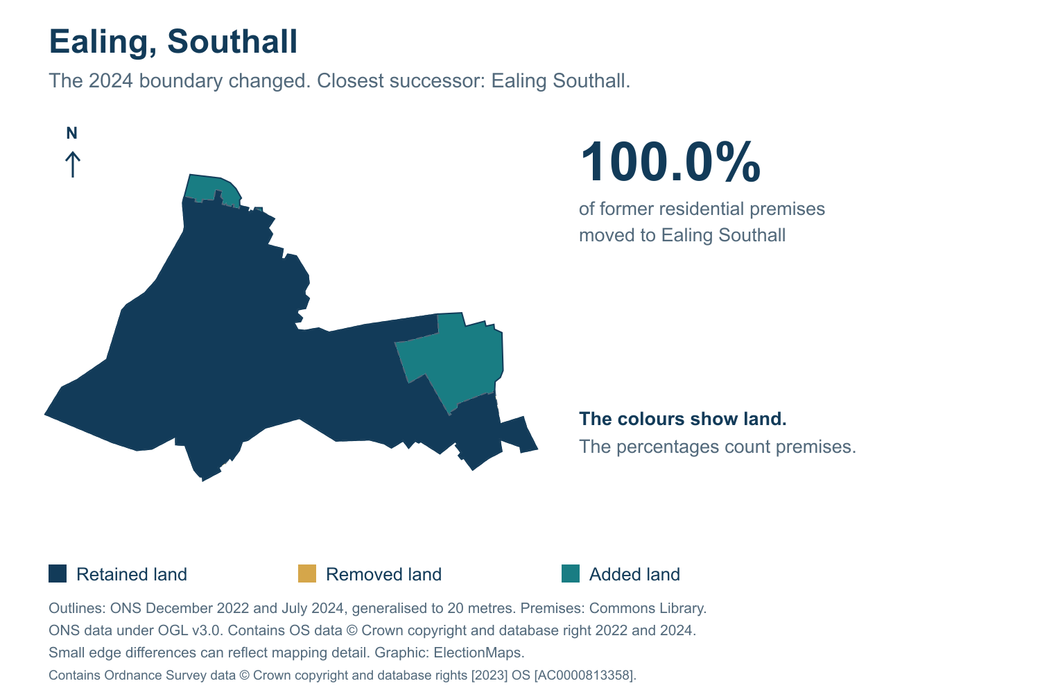 Ealing, Southall: 2019 and 2024 constituency boundary comparison with Ealing Southall