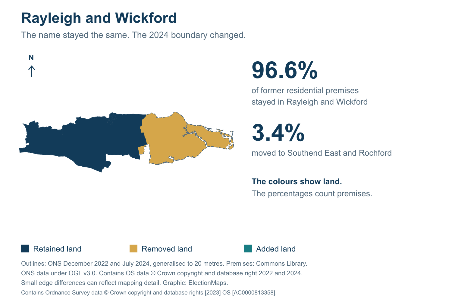 Rayleigh and Wickford: 2019 and 2024 constituency boundary comparison with Rayleigh and Wickford