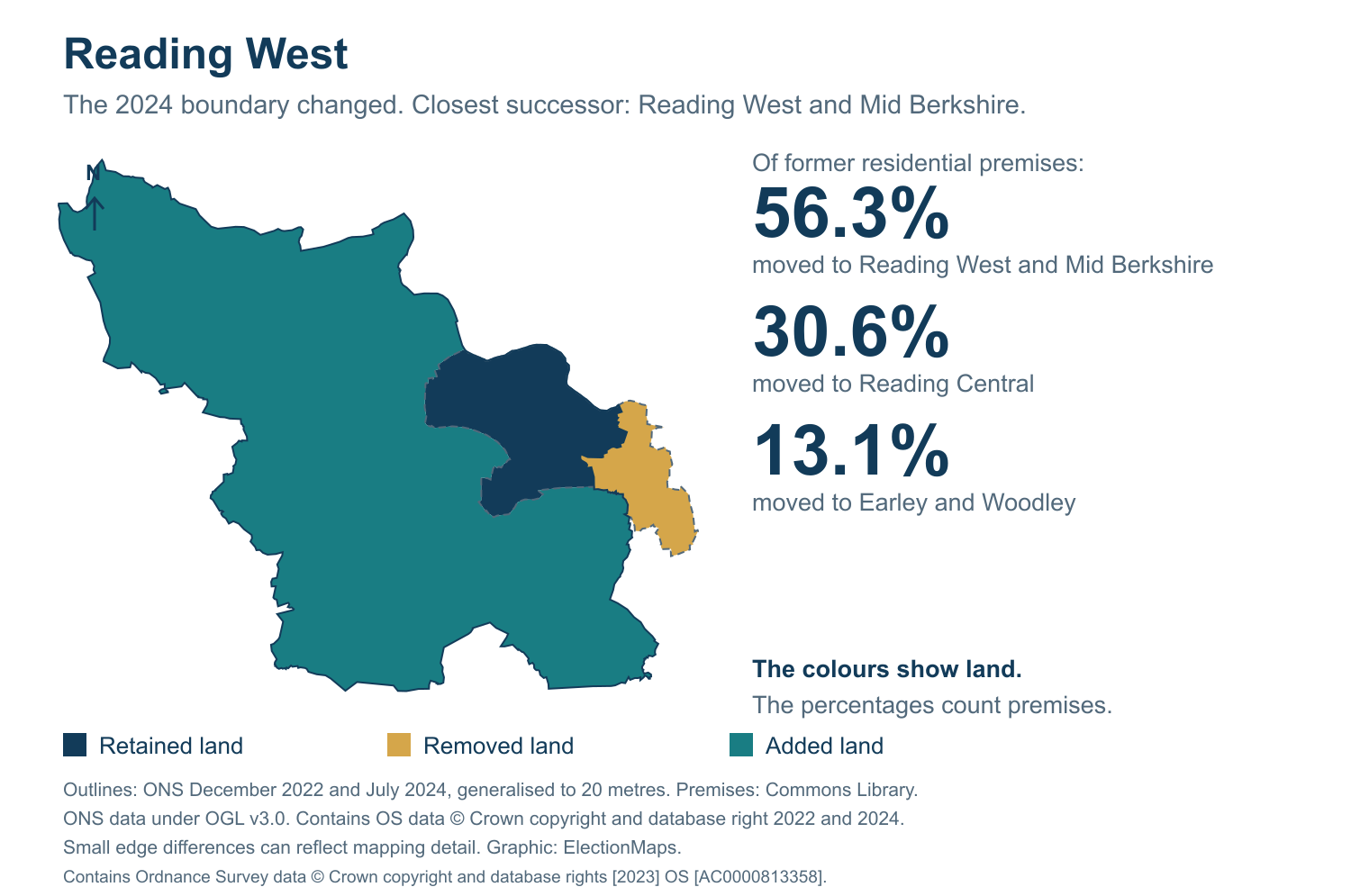 Reading West: 2019 and 2024 constituency boundary comparison