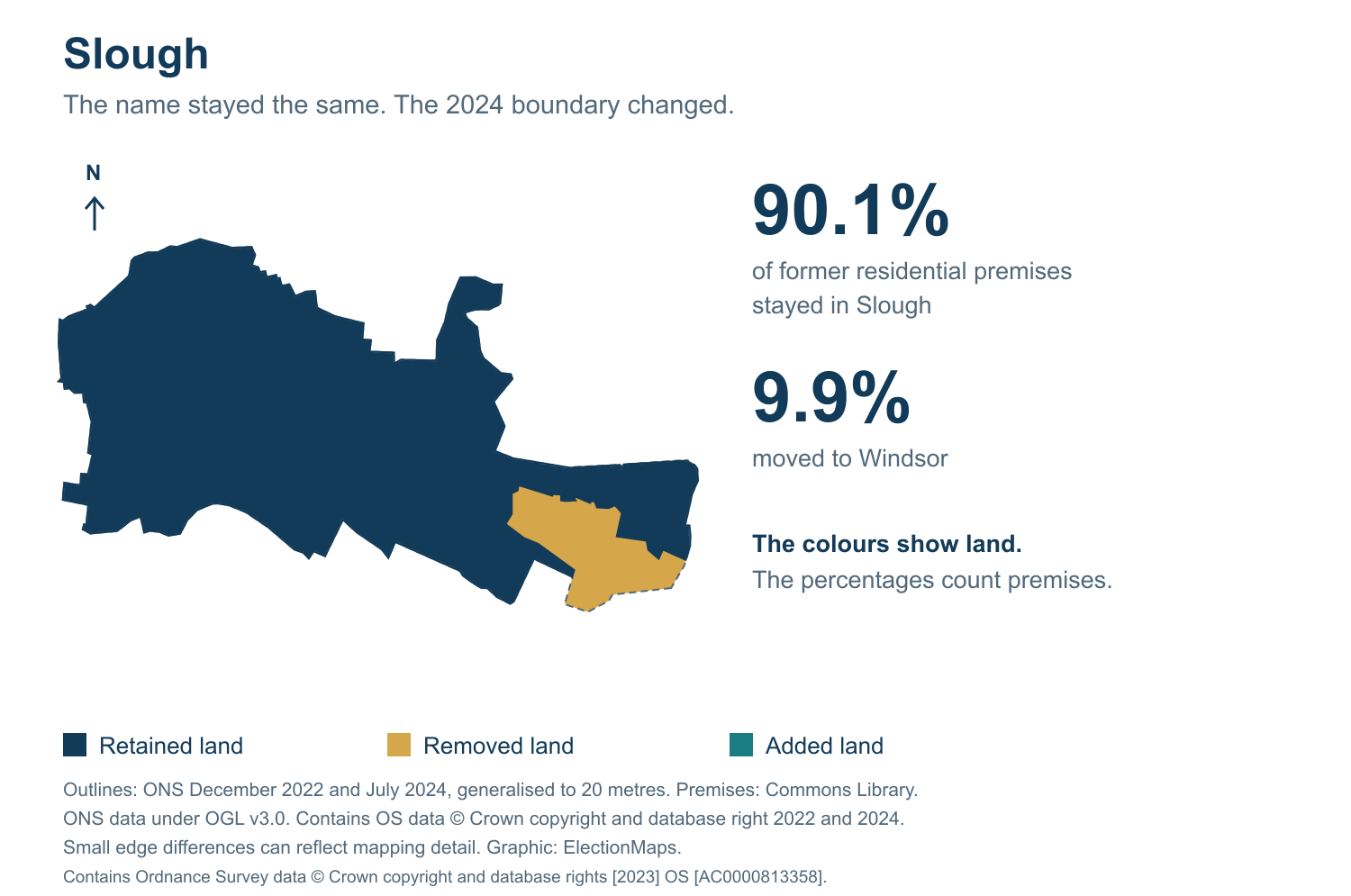 Slough: 2019 and 2024 constituency boundary comparison with Slough