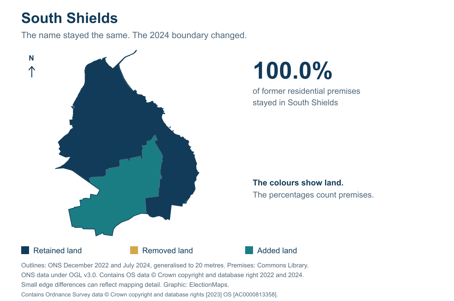 South Shields: 2019 and 2024 constituency boundary comparison with South Shields