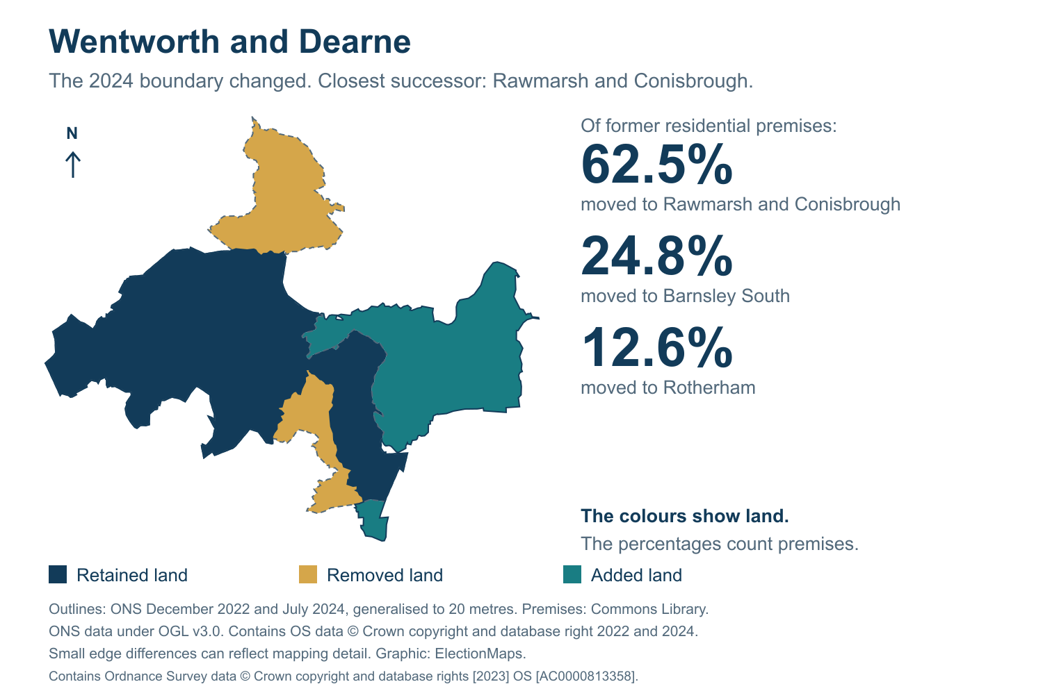 Wentworth and Dearne: 2019 and 2024 constituency boundary comparison with Rawmarsh and Conisbrough