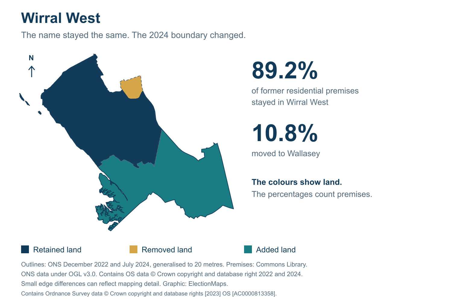 Wirral West: 2019 and 2024 constituency boundary comparison with Wirral West